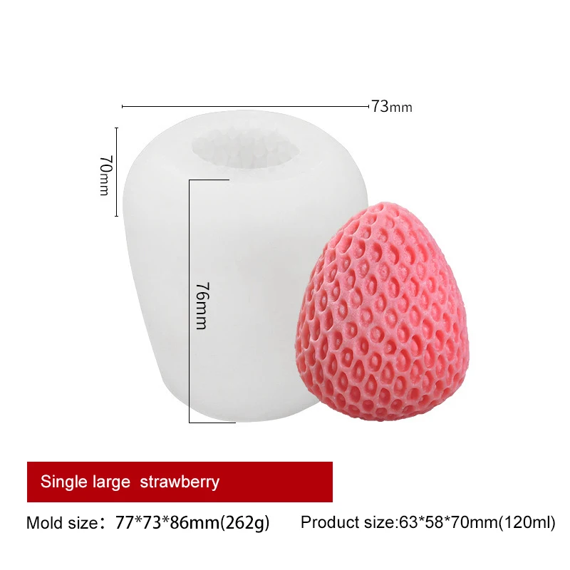 Non-stick DIY Easy Release Silicone Fondant Molds Candle Mulberry Wax Melts Molds Strawberry Silicone Mold