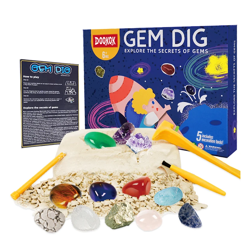 K6607 Wholesale Educational Toy Child Excavation Gem Dig Kit Science Kits