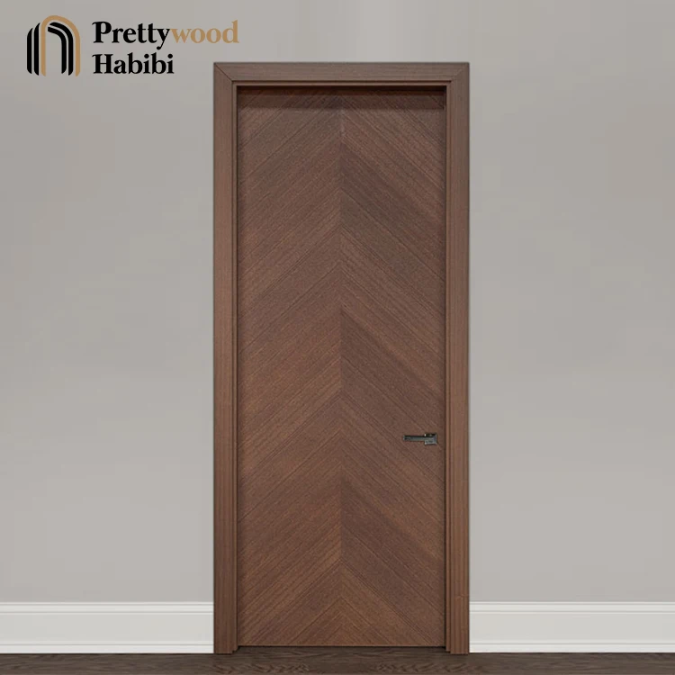 Современный водонепроницаемый фанерный шпон, деревянные ламинированные встраиваемые двери для туалета, Пакистан