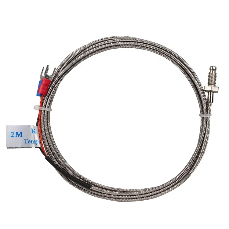Manufacturer wholesale K E S J PT100 CU50 M6 screw thermocouple shielding wire  thermocouple temperature probe
