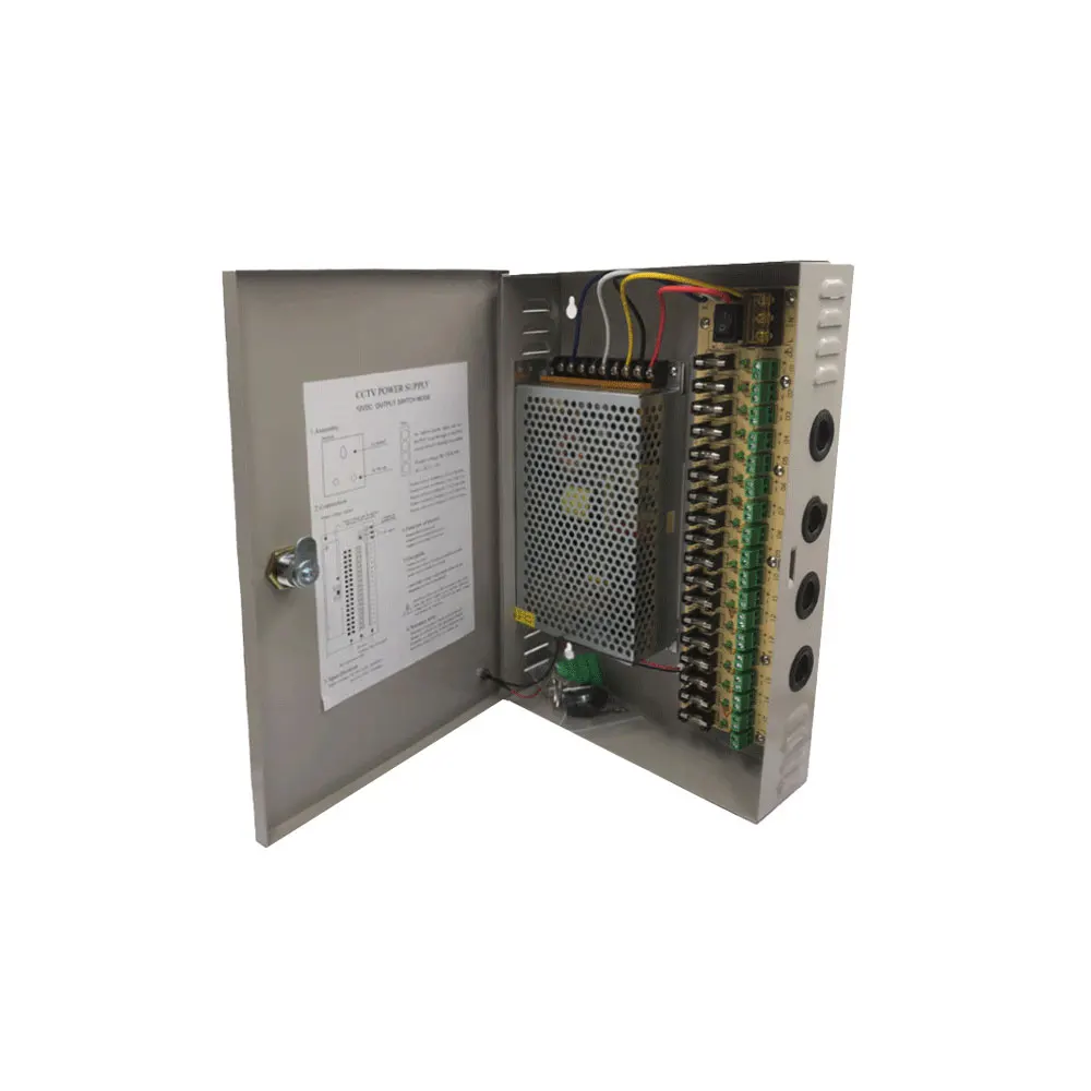 CCTV Camera SMPS Ac Dc 12V 20A SMPS 18 Channel RoHS Driver Supply Box