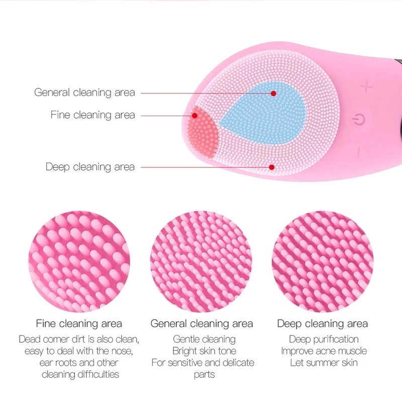 НОВАЯ щетка для лица, силиконовый Очищающий Инструмент, электрический инструмент для мытья лица, инструмент для ухода за лицом