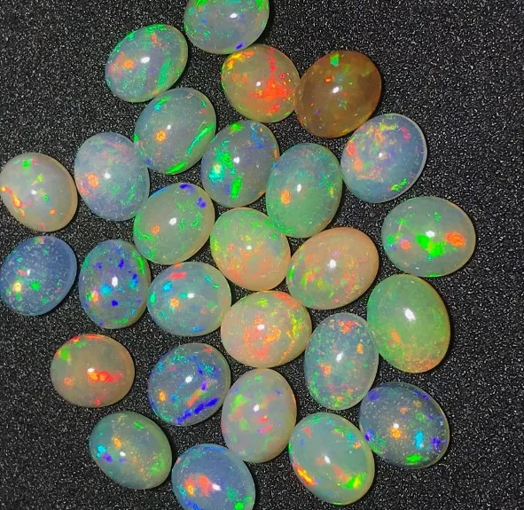 10*6mm Oval Cut Smooth  Colorful Opal Cabochons