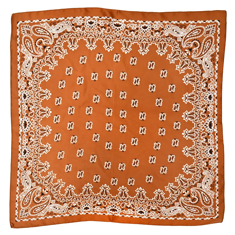 Cross-border new arrival printed square scarf ribbon70*70cmElegant small scarf satin vintage paisley silk scarf set System