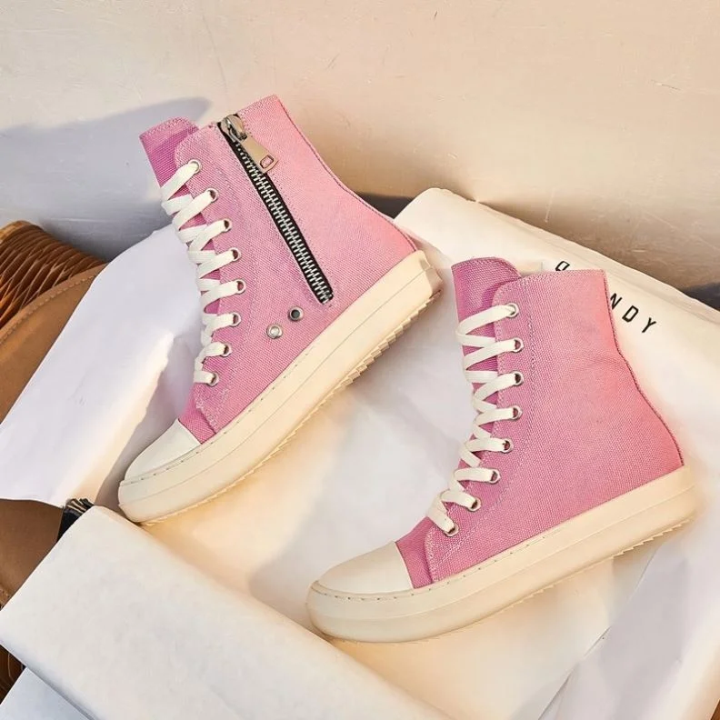 KC Factory custom spring 2022 candy pink casual fitness women ladies flat canvas shoes