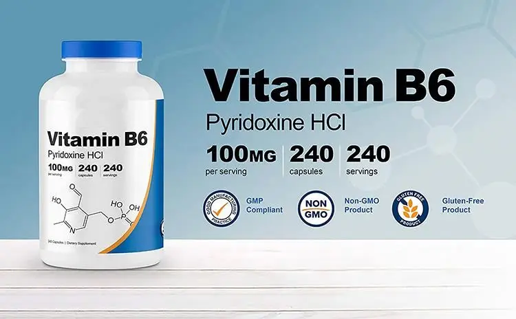 Индивидуальная частная этикетка натуральная Добавка Витамина B6 (пиридоксин HCl) капсулы