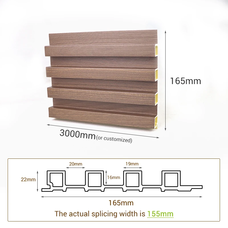 Modern Design Waterproof WPC Fluted Panel Bamboo Wood Indoor WPC Wall Panel