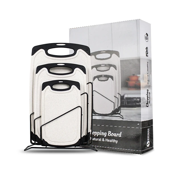 Large Reversible Multipurpose Thick Wheat Straw Plastic chopping cutting board