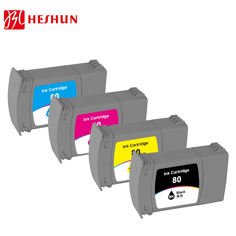 HESHUN Inkjet Compatible Ink Cartridge HP 80 C4820A for HP HP80 Designjet 1050c/1050c plus/1050cm/1050cm plus