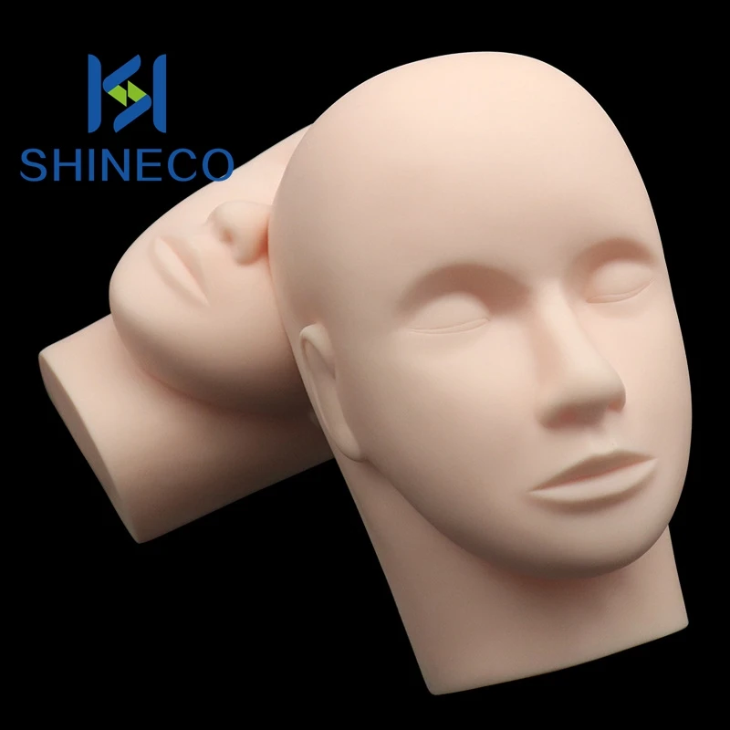 Rubber Practice Eyebrow Eyelash Extension Training Head Mannequin Head For Eyelash Extension Lash Mannequin Head