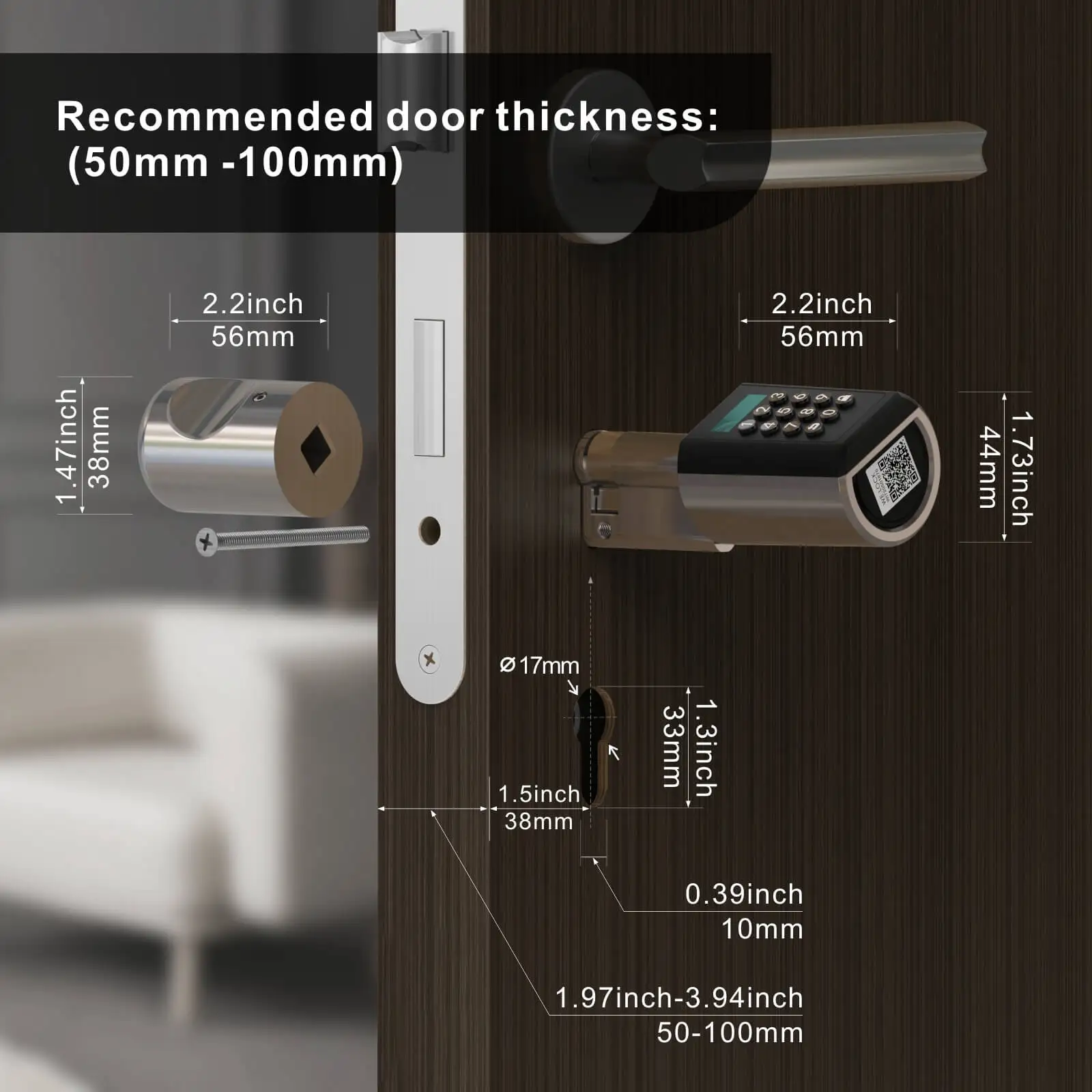 WELOCK Hot Selling smart cylinder adjustable lock IP65 Waterproof 5-in-1 passcode doorknob digital entry door knob