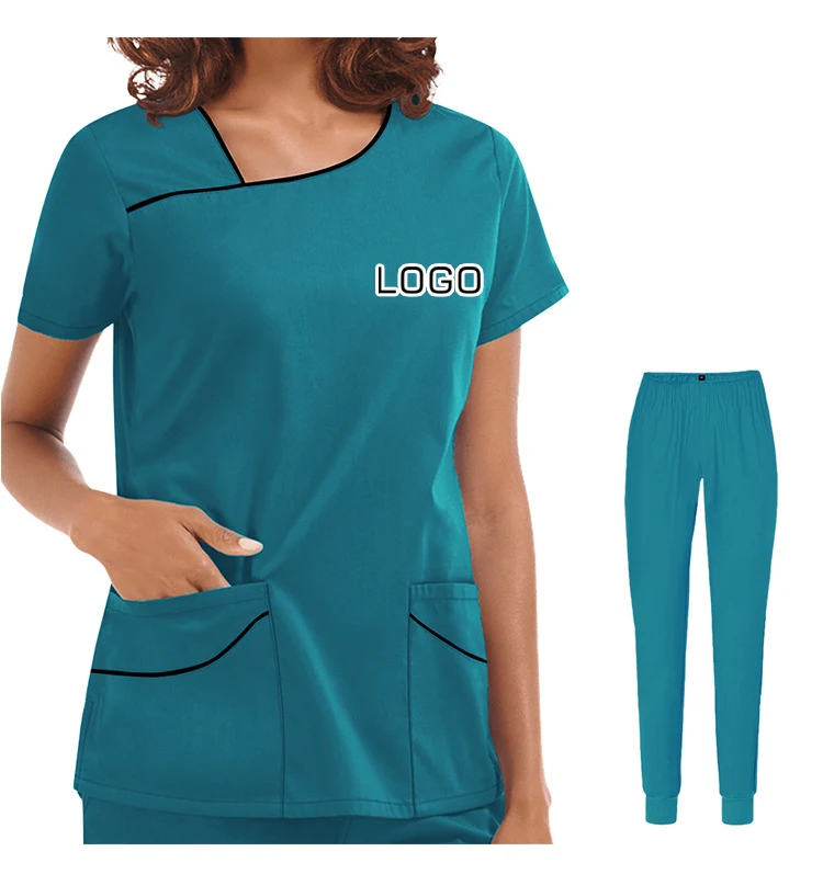 Custom Wholesale Manufacturer Hospital Uniform Women Scrub Top And Jogger Scrub Pants Nurse Medical Scrubs Set