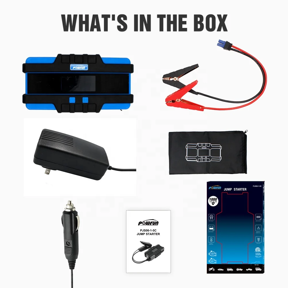 POWRUN 20000mah Emergency Tools Car Power Bank Battery Jump Start with