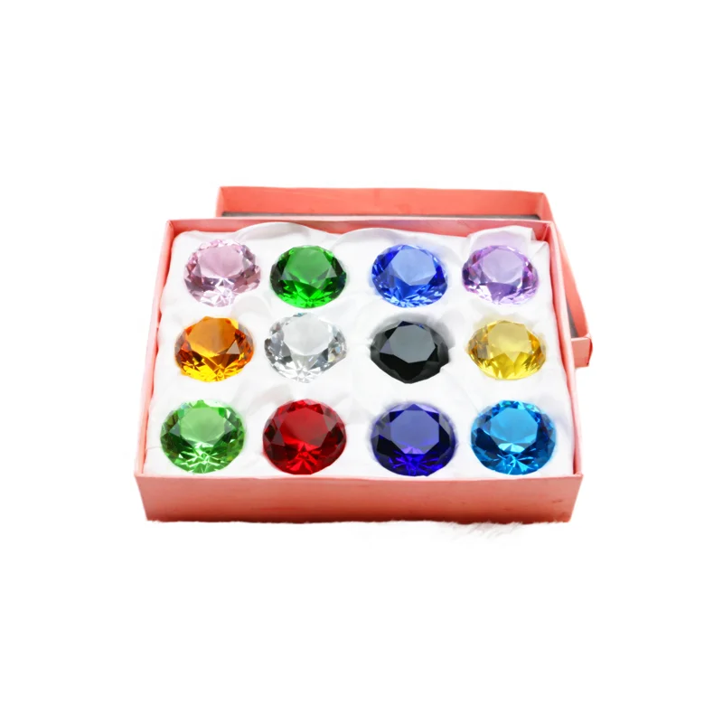 Wholesale colorful custom crystal glass diamond ornaments paperweight