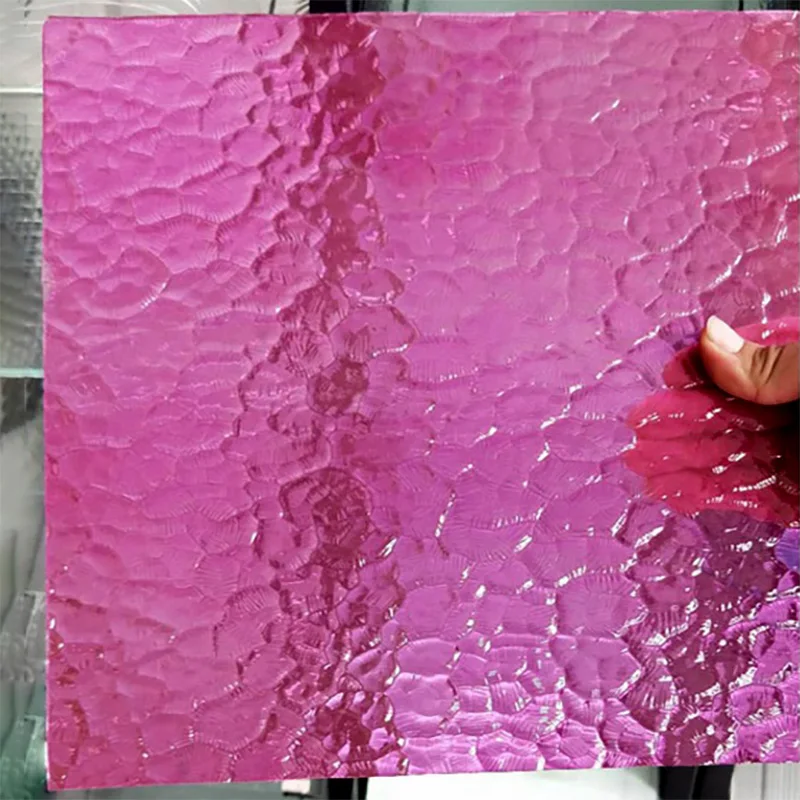 Manufacturer wholesale 6mm 8mm 10mm 12mm thickness decor wall colored fusing art textured hot melt glass