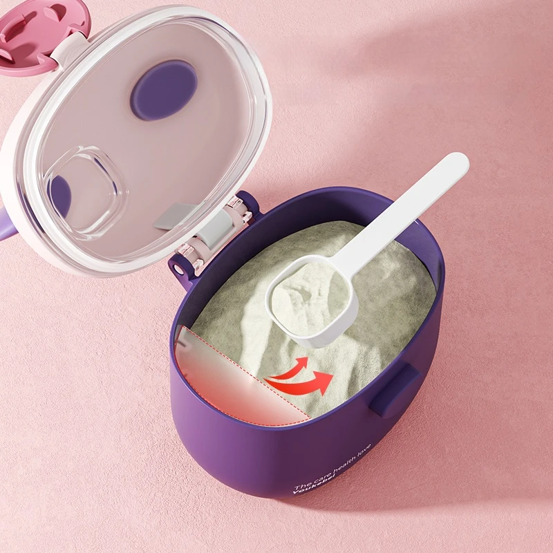 Wholesale 240g BPA-Free Plastic Milk Powder Storage Container Small Baby Food Dispenser Box with Handle for Newborns