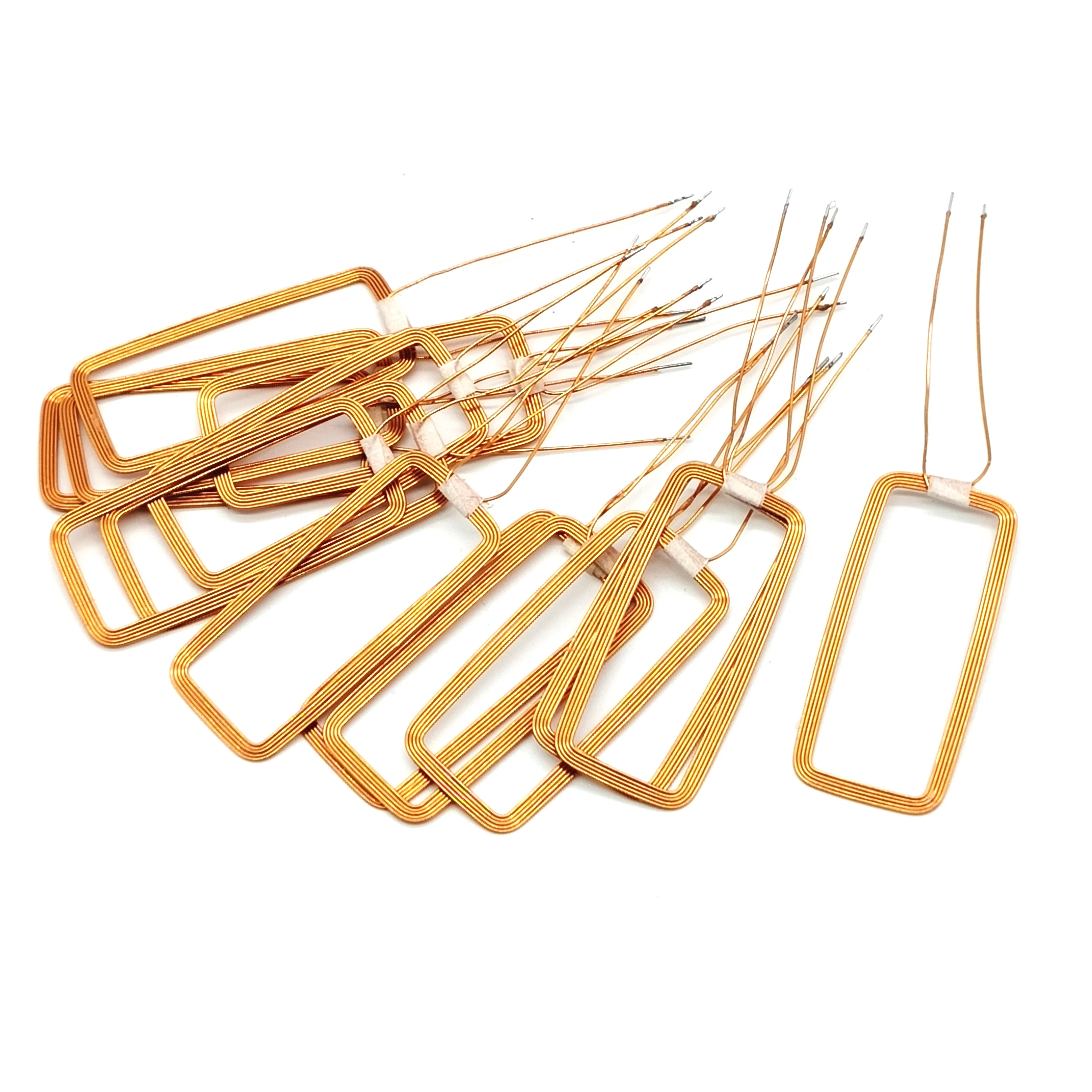 Compact size 18*40mm air coil 13.56 mhz long range square round  nfc hr rfid copper wire pad door reader 13.56mhz antenna coil