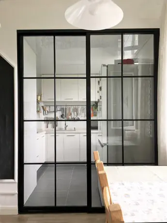 Alwew aluminum interior noiseless sliding door with customized