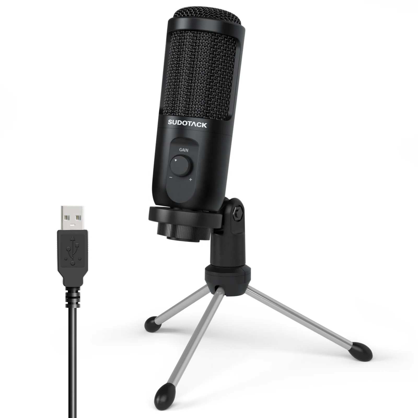 MAONO USB Condenser Microphone With Microfono Gain for Singing Studio Recording Live Stream Table Conference Microphone