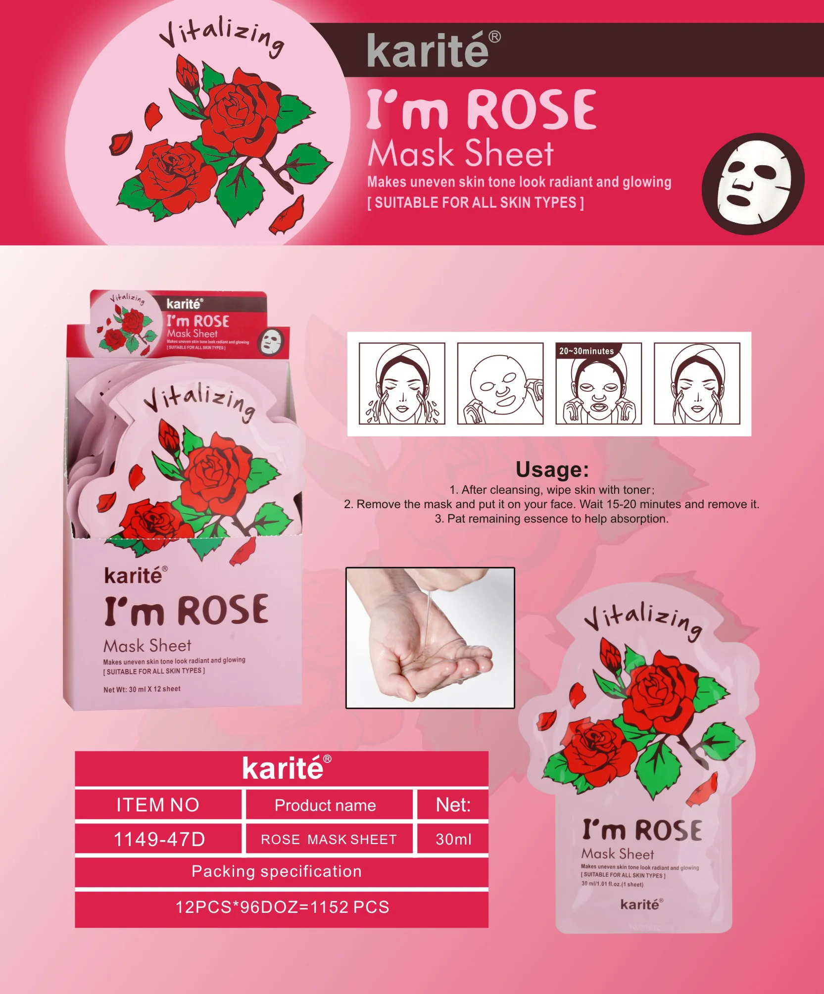 Mask Whitening Mask Paper Sheet Korea Skin Care Moisturizing Sheet  Korean Facial Mask Combo Pack
