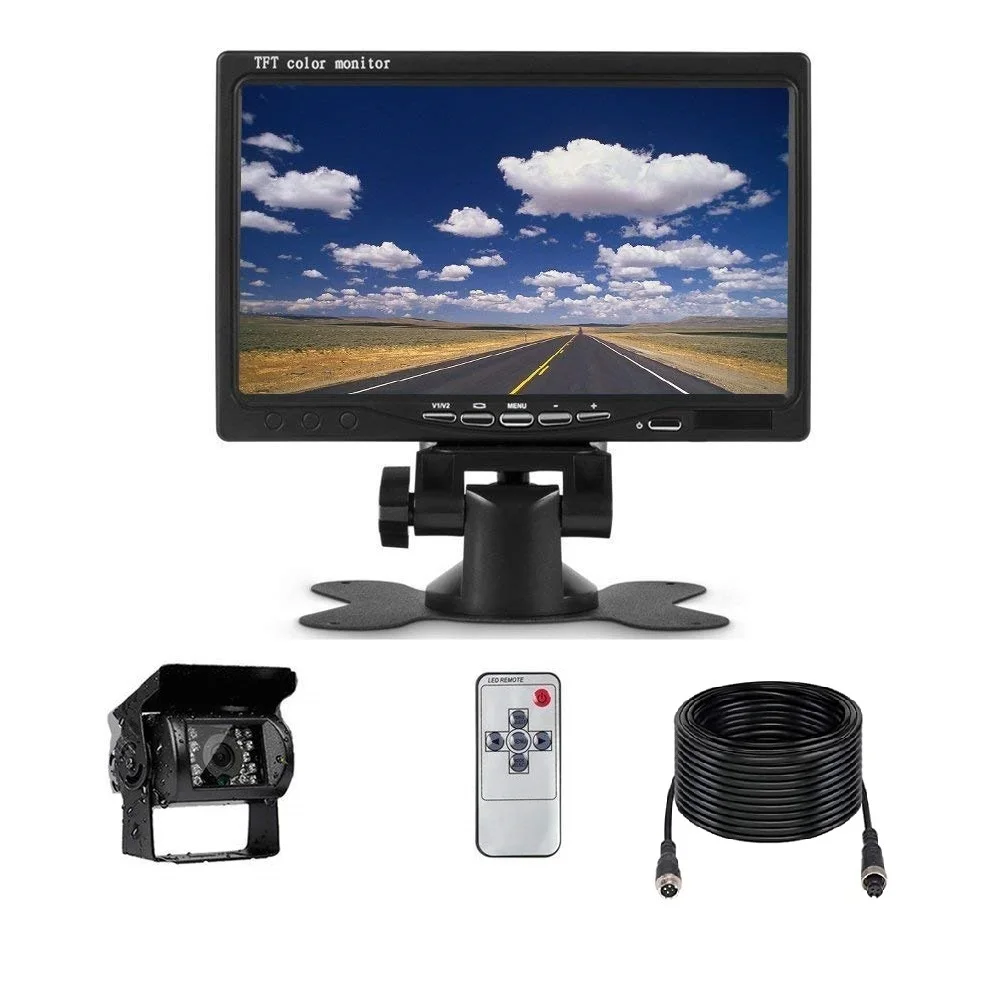 RV Backup Camera HD 1080P 7 Inch Monitor Rear View Kit Truck Trailer 5th Wheel Camper High-Speed Observation System Easy Install