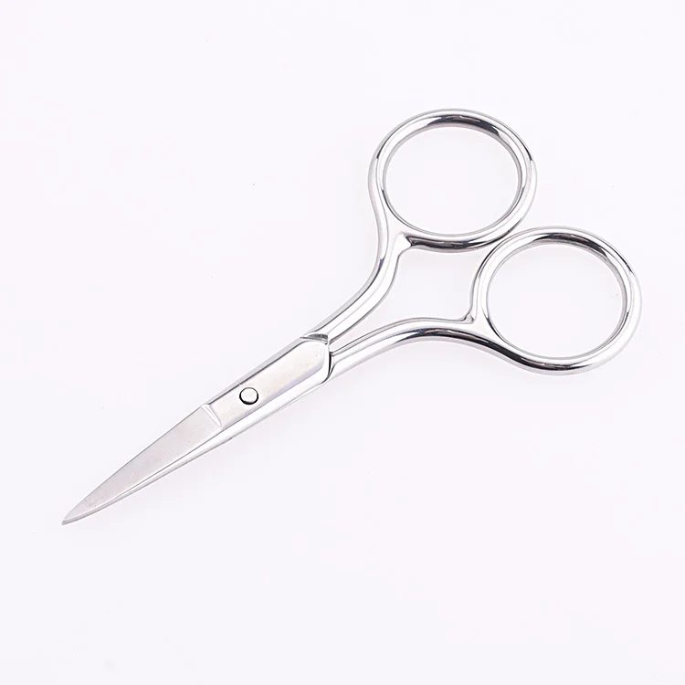 High quality beauty care tools metal beard trimming scissors brow trim wholesale small salon scissors
