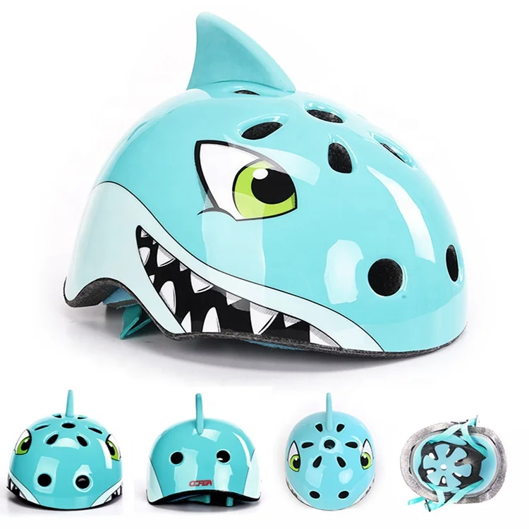 High quality Wholesale light weight kids baby sports bicycle helmet animal Shark helmet