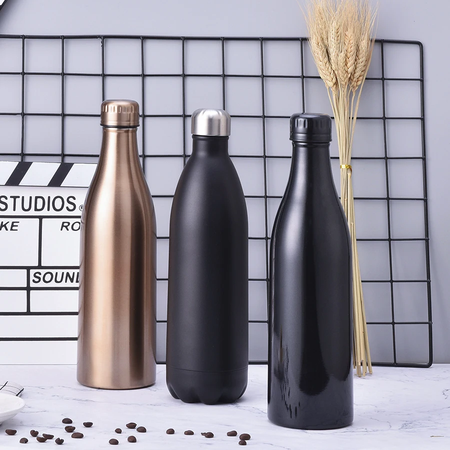 Travel Double Walled Vacuum Insulated Water Bottle Leak-proof Shape Stainless Steel Water Bottle