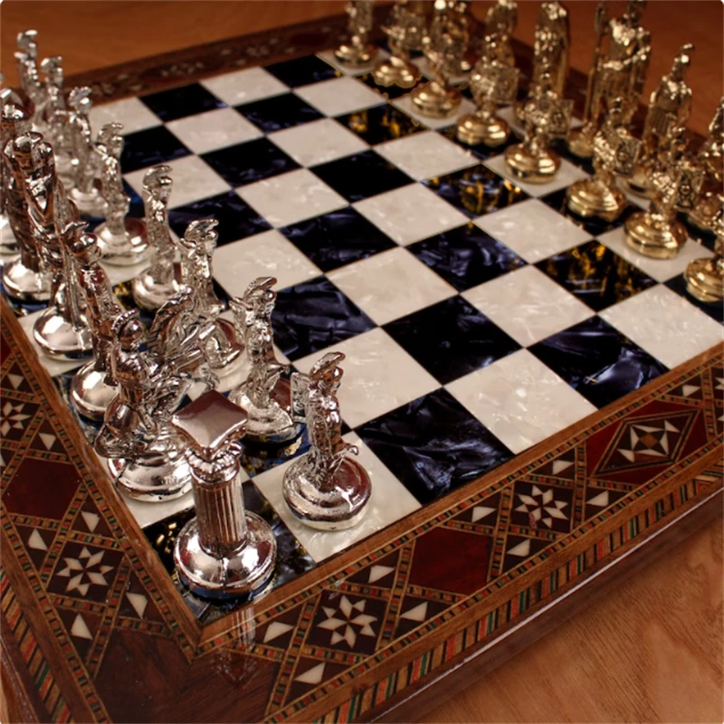 Custom Chess Set Board Retro Light Luxury Game Adult Game Luxury Indoor Puzzle Game