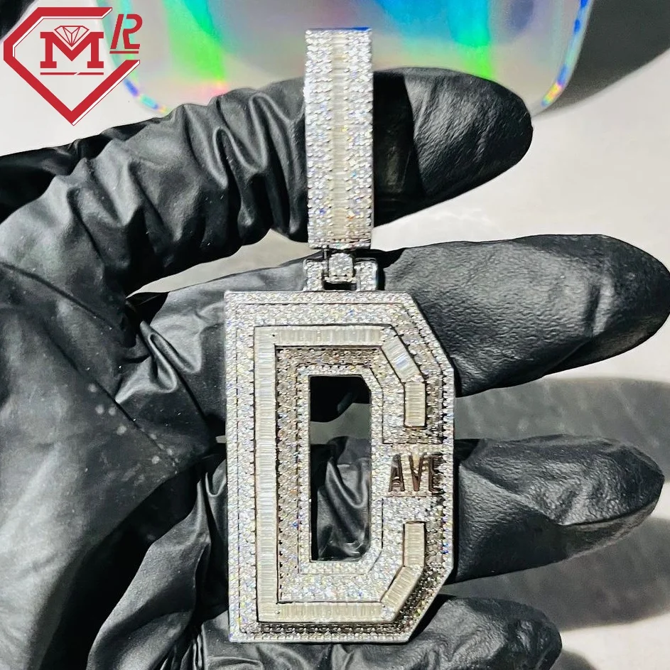 Master Rocks Hiphop Moissanite Pendant Rapper Men 925 Sterling Gold Plating Letter Vss Moissanite Custom Pendant