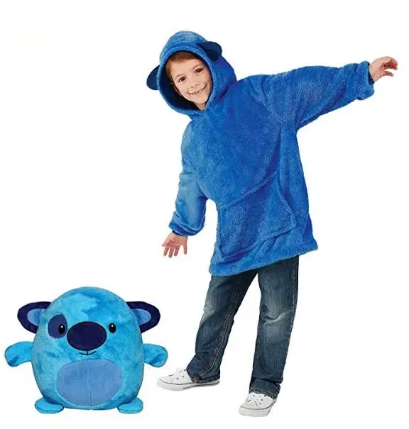 
2020 New Pet Hoodie sweatshirt kids Blanket Sweatshirt Plush Animals Blanket Hoodie For kids oversized 