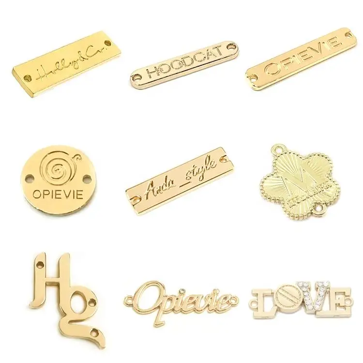 Environmental Custom Brand Metal Logo Tag Clothing Sewing Labels for Garment / Swimwear