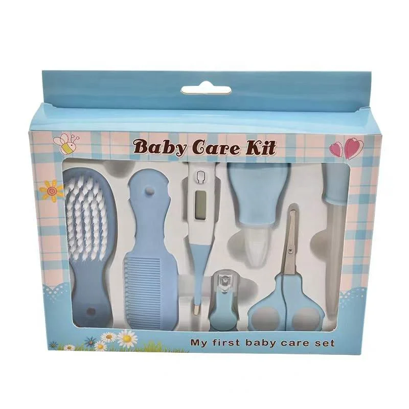 Wholesale price Newborn nail clippers baby safety scissors set 13pcs nasal aspirator tool manicure set baby care manicure set