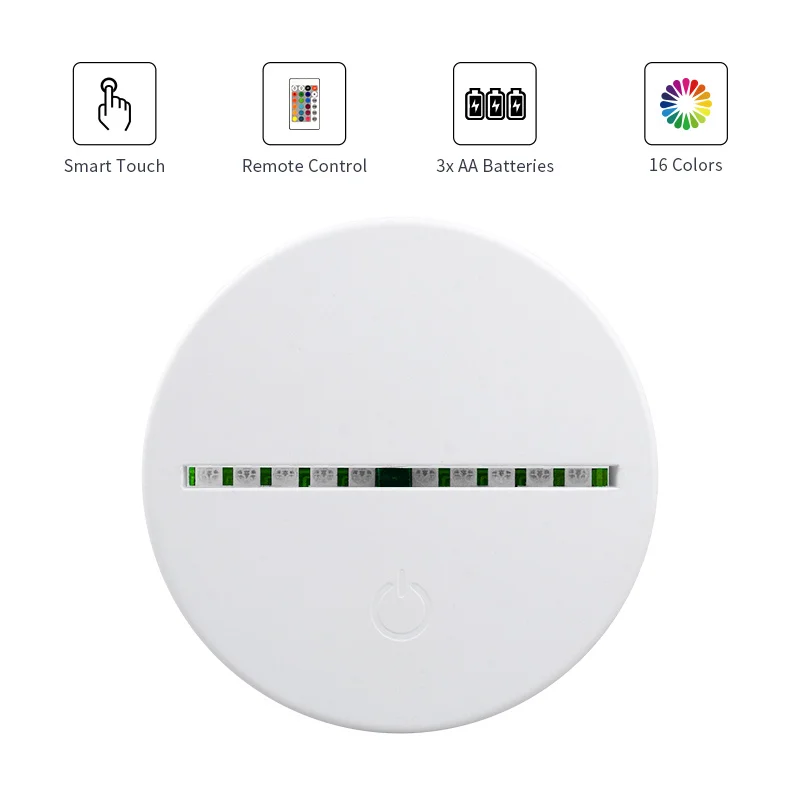 Wholesale Factory 3D Night Light Base Led Lamp Base With Acrylic