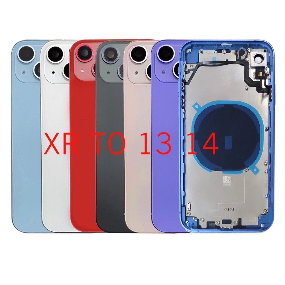 Back Cover XR to 13 14Pro Housing with Logo for iPhone Xr  Convert to 13pro 13 14 pro max DIY Housing