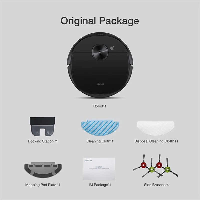 ECOVACS DEEBOT N8 Auto Robot Vacuum Cleaner Intelligent TrueMapping Navigation Robotic Wet And Dry Sweeper Floor Cleaning Robot