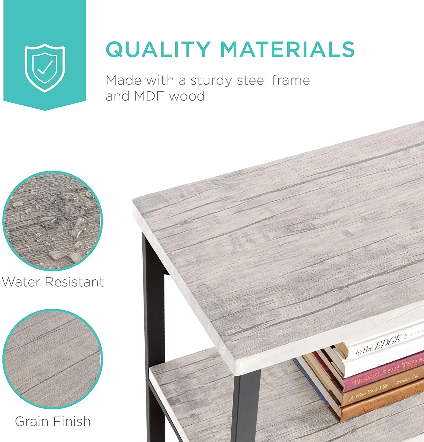 
Rustic Brown 3-Tier Foyer Table Console Sofa Side Table Entry Way Table Shelves Storage Rack Shelf for Home Living Room 