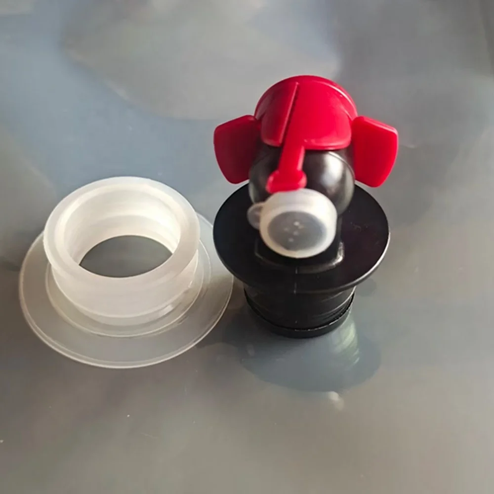 Custom transparent reusable two caps plastic liquid packaging spout pouches drink bags