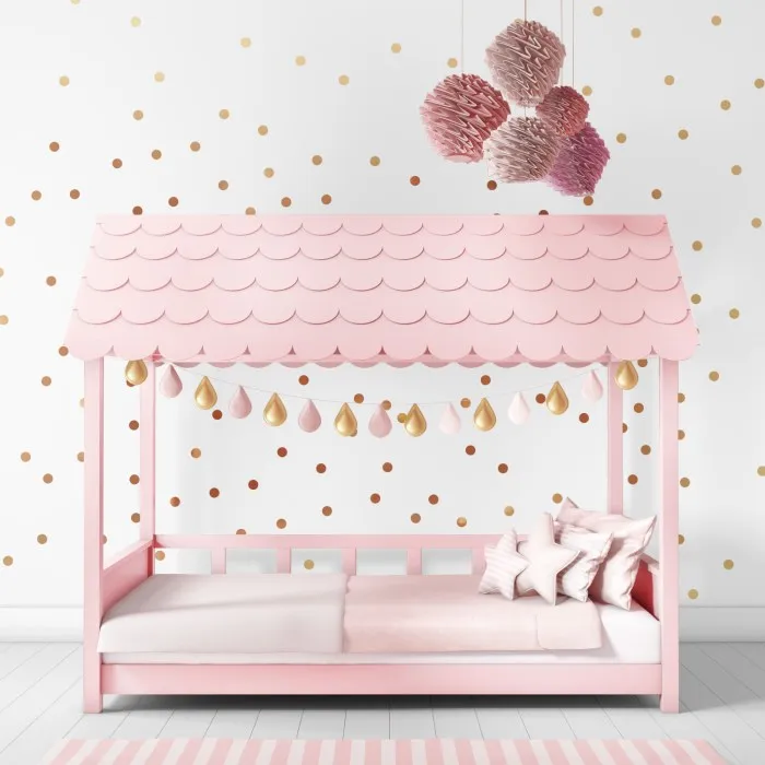 The full roof house bed  hotel customized bed  pink single bed for child with factory price