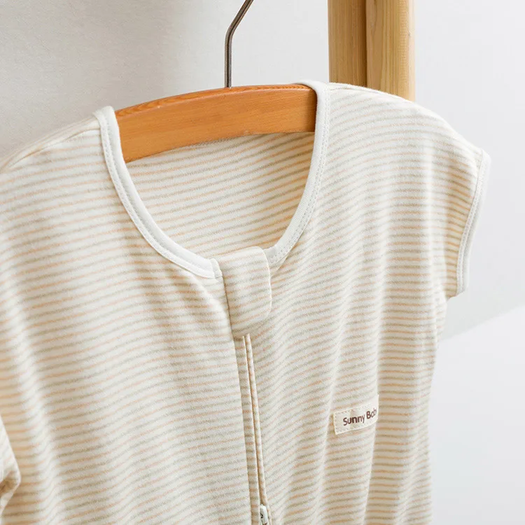 wholesale summer 100% cotton baby sleep sack organic with short sleeves