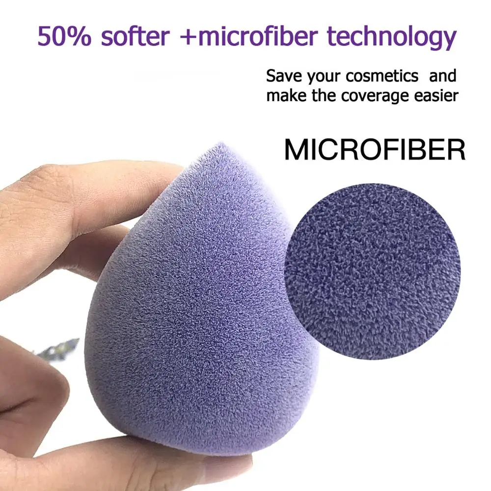 
Wholesale Make Up Sponges Dual Layer Microfiber Velvet Beauty Makeup Sponge Blender Micro Fiber Flocked Face Cosmetic 