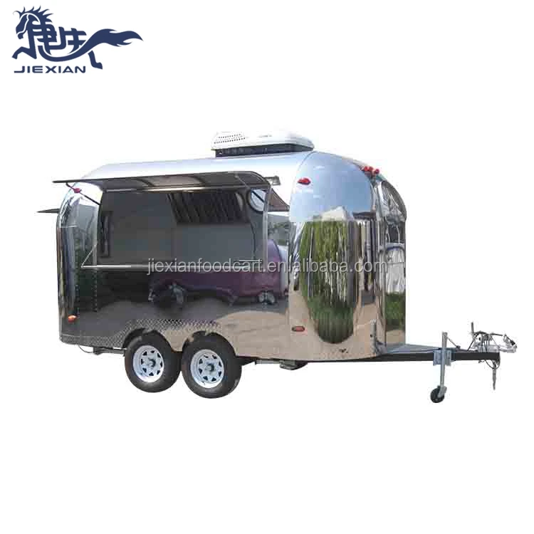 JX-BT400SS Airstream стиль прицепу для еды продажи мобильная сервировочная тележка хорошо Разработанный китайской продуктовый фургон