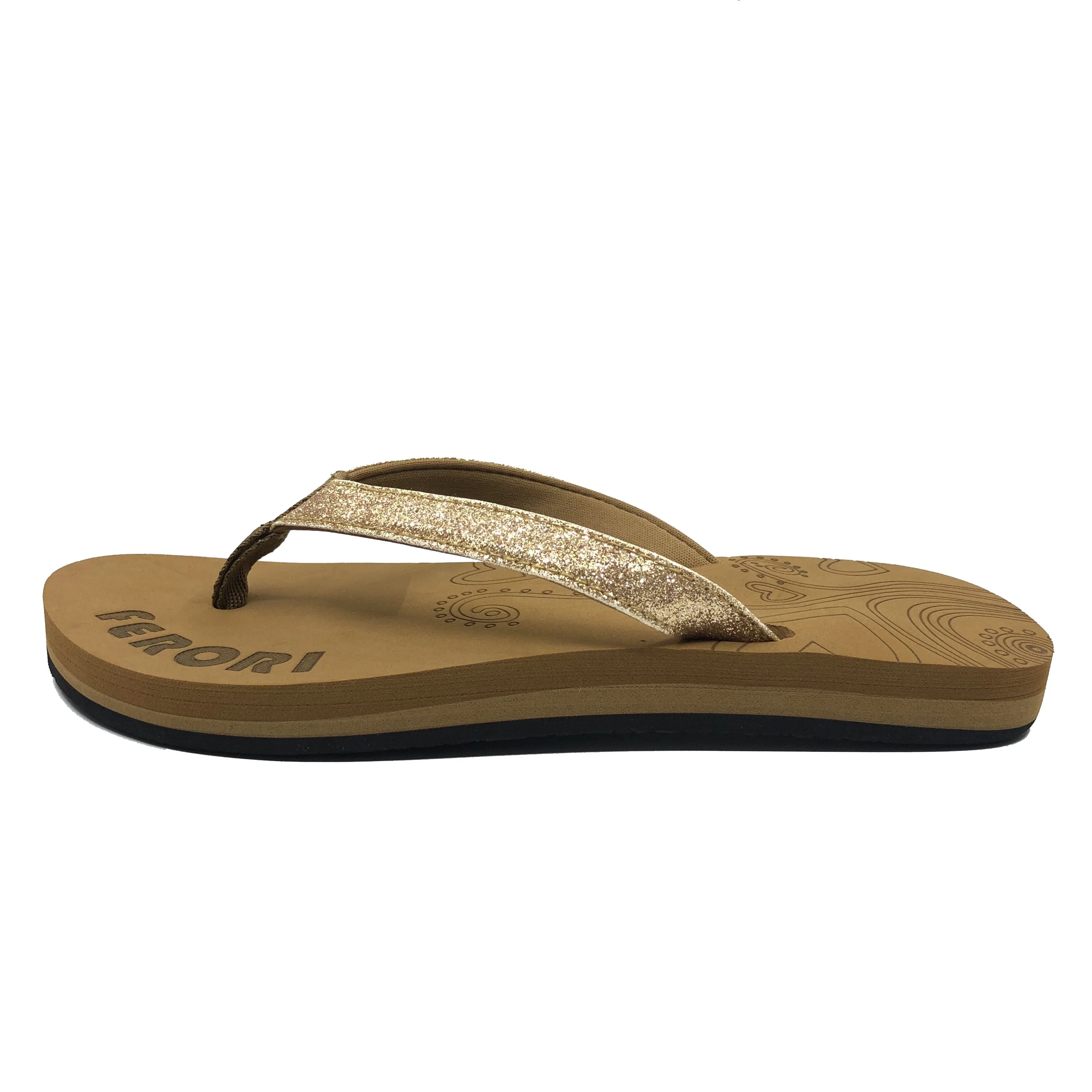 Wholesale Custom Logo Non Slip Beach Rubber Sole Slippers Flip Flops For Women