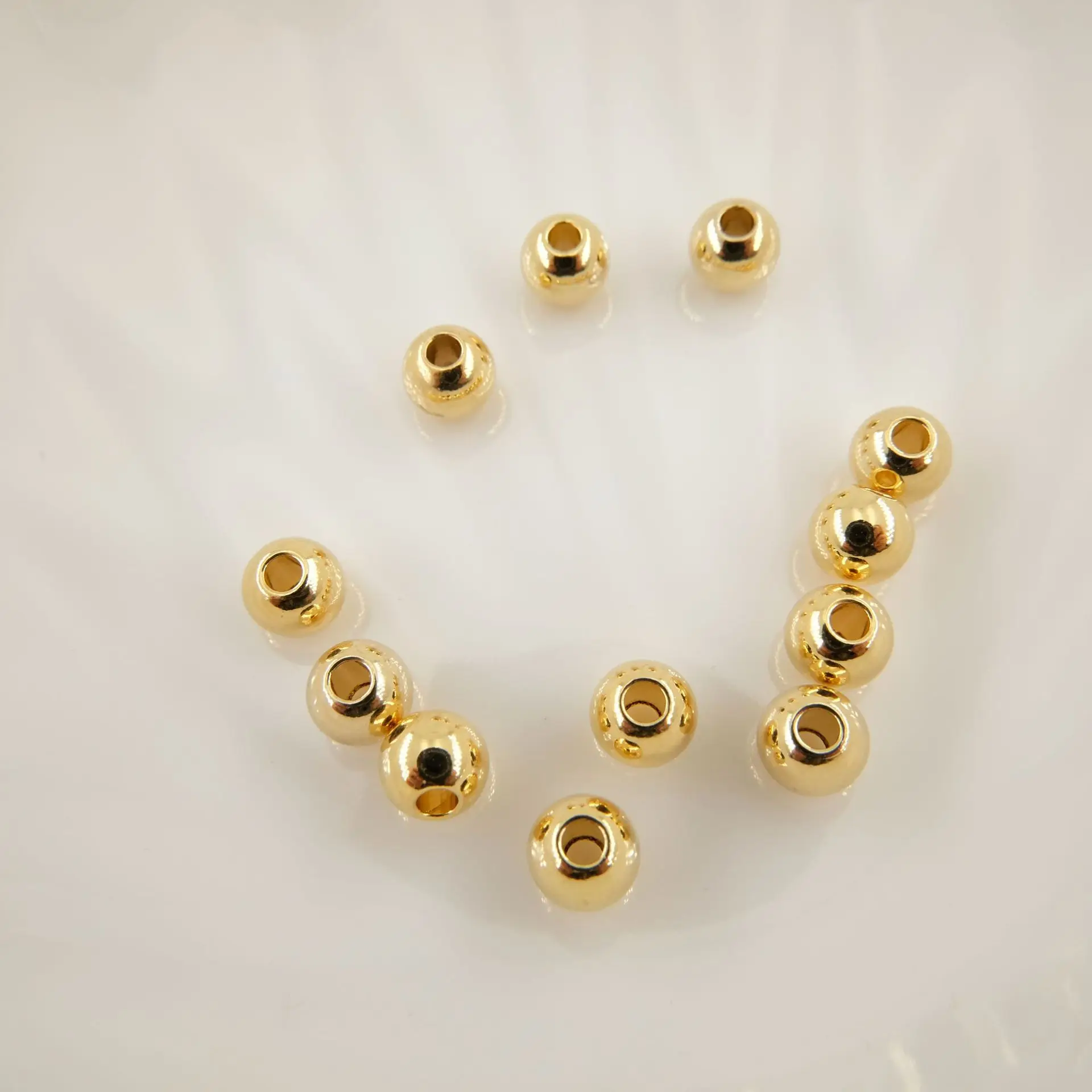 SongYi высокое качество 100 шт./упаковка 14K 18K позолоченный Платиновый шар ювелирные изделия Золотые бусы цепочка Браслет «Сделай сам»