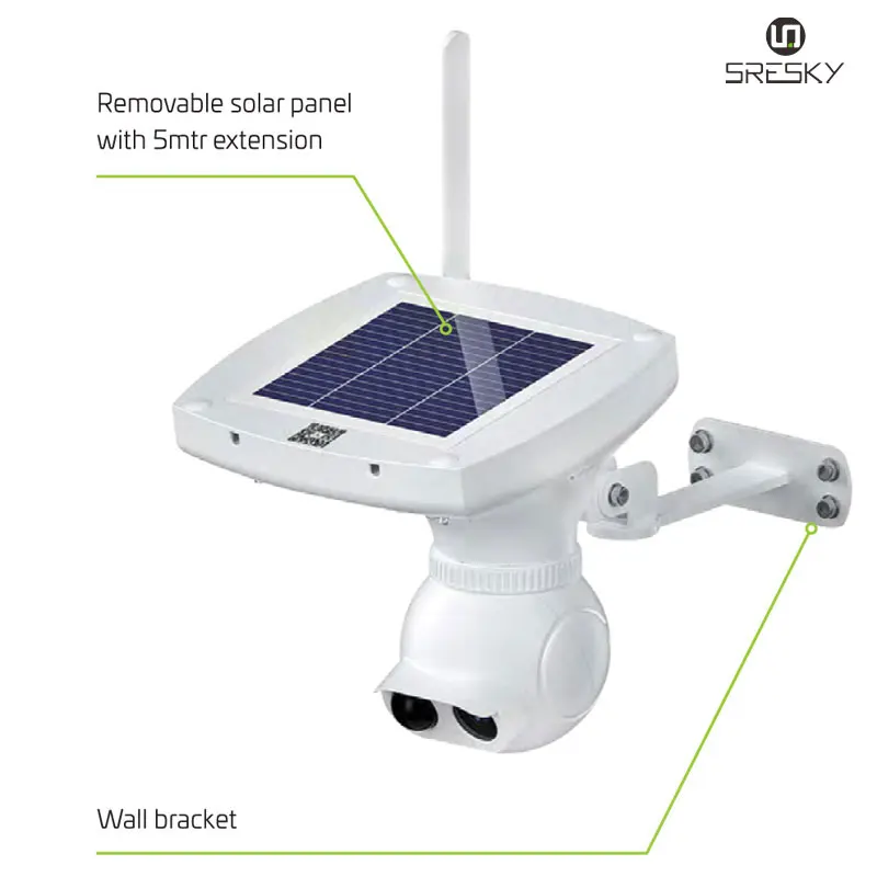 Security Solar Powered lighting WIFI 4g solar cctv camera With Build-in SD Card