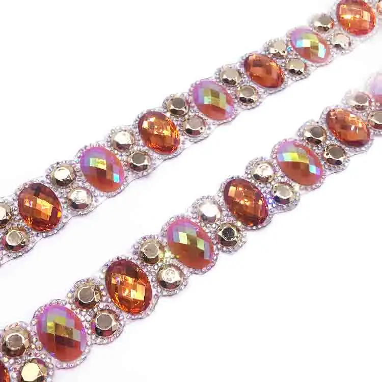 customized carnival costume manufacturer jewelry rhinestone trimmings clothing diamond chain trims