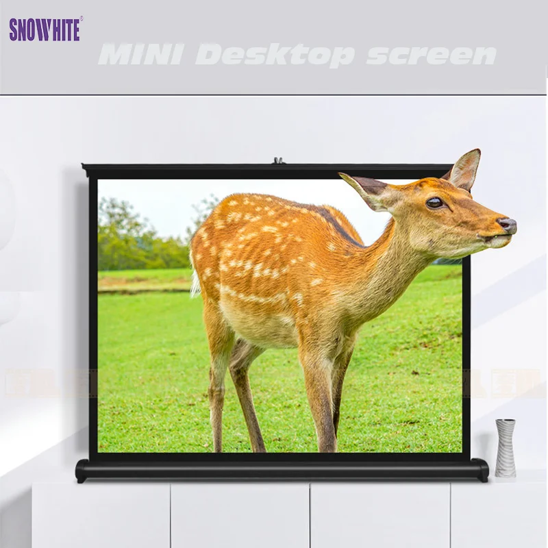 Mini Projection Screen 40inch 1080P (4:3/16:9) Portable Table Screen Desktop Flat projector Screen conference desktop