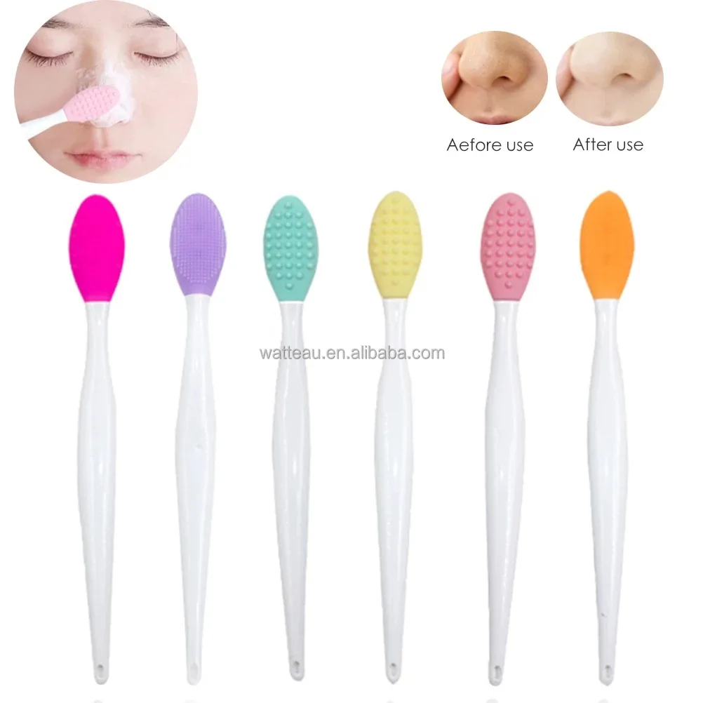 1pc Silicone Face Cleansing Brush Exfloliating Nose Clean Blackhead Removal Brushes Skin Care Wash Silicone Brush Skin Care Tool