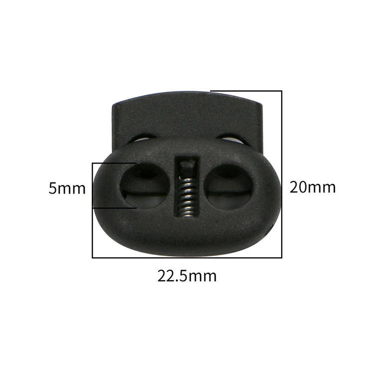 Drawstring Double Holes Oval Bean Spring Toggle Custom Garment Accessory String Cord Stopper Plastic Stoppers For Clothing