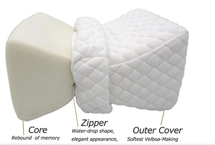Healthy Side Sleeper Memory Foam Filling Comfort Contour Orthopedic Knee Pillow Leg Rest Pillow